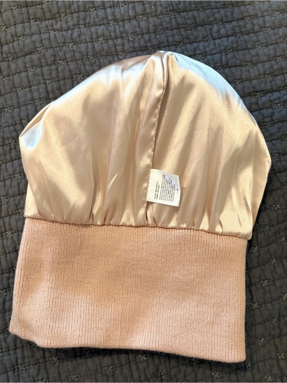 Women's Knit Beanie Hat in Light Blush